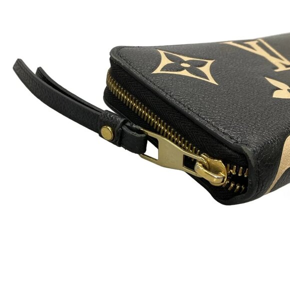 Auth LOUIS VUITTON Zippy Wallet M80481 Black Beige Bicolor Monogram Amplant - - Picture 10 of 12